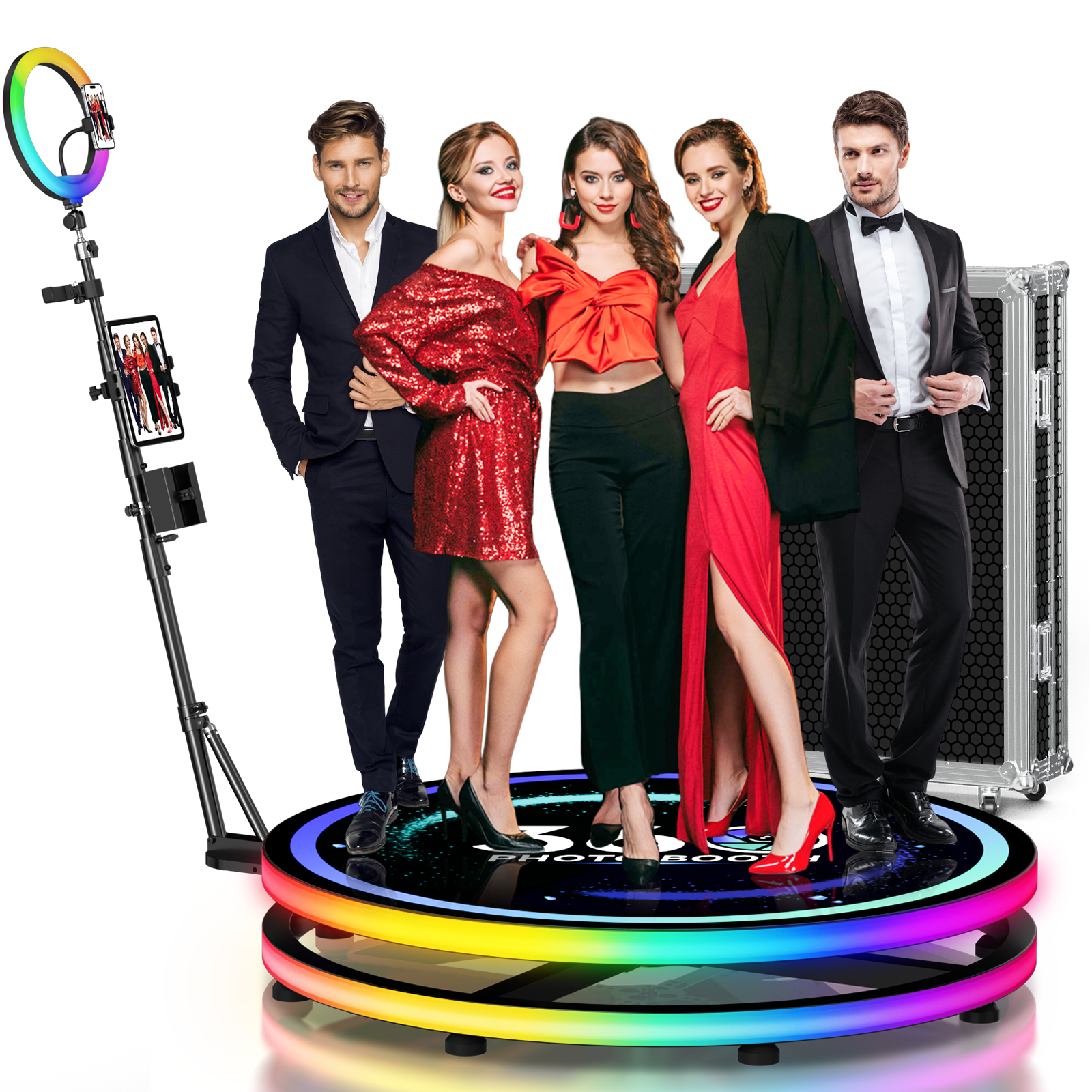 Photo Booth Machine - 360 Rotating Photo Booth Ring Light