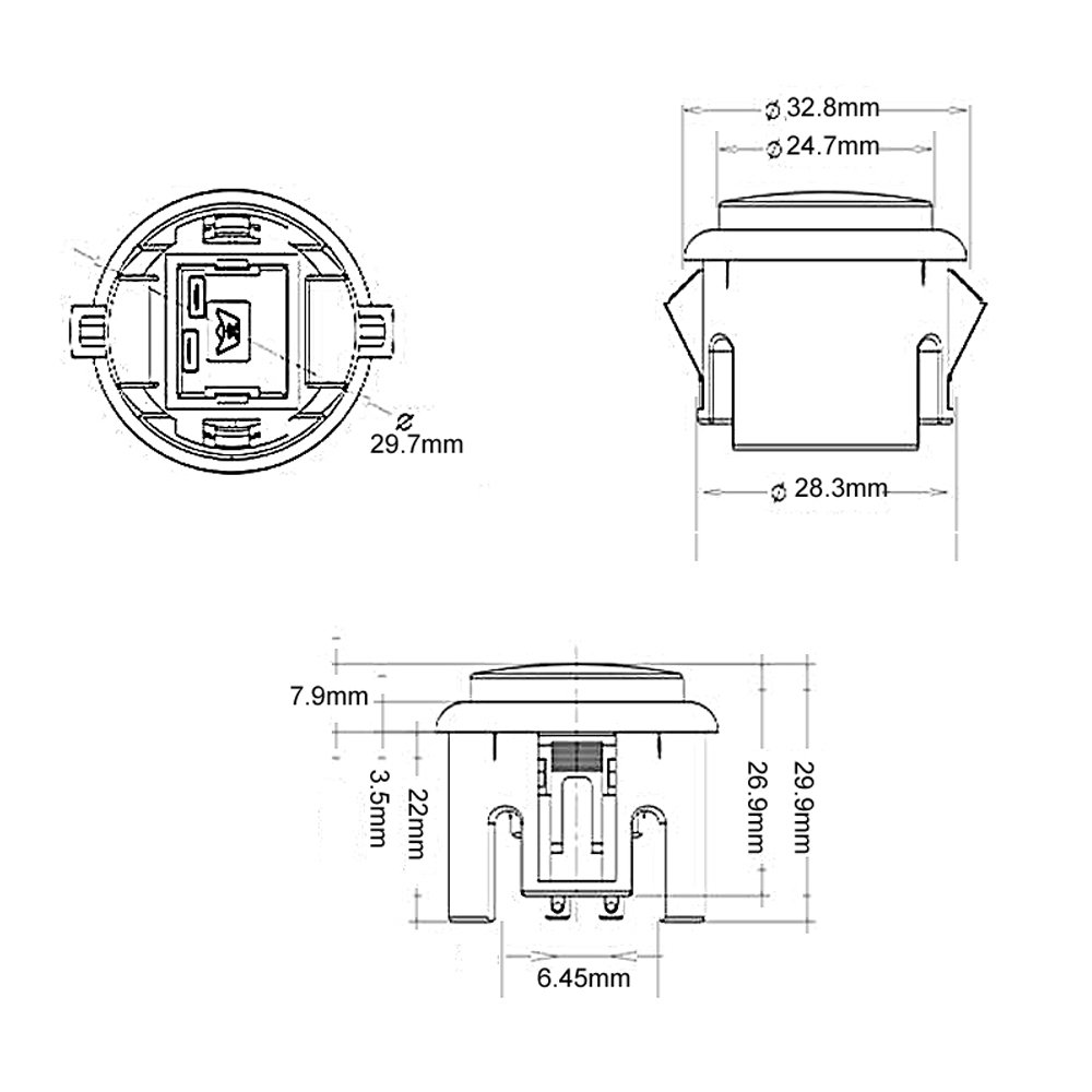 12pcs copy Sanwa Buttons 30mm  – обзор и цена Arcade Wangan Midnight