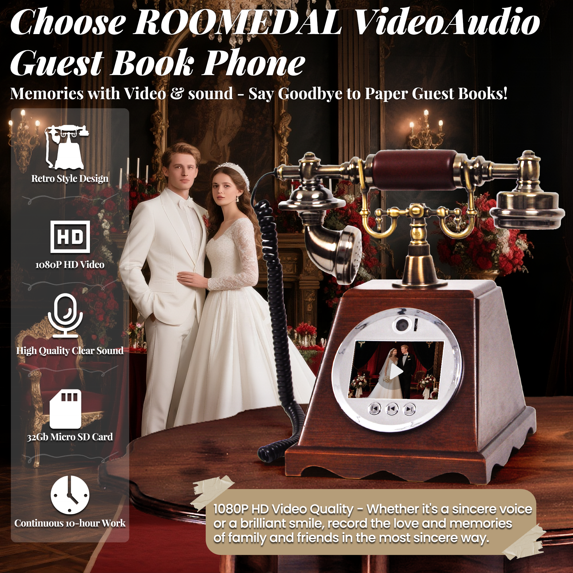 New Arrival Walnut Antique Tel – обзор и цена Photo Booth Machine